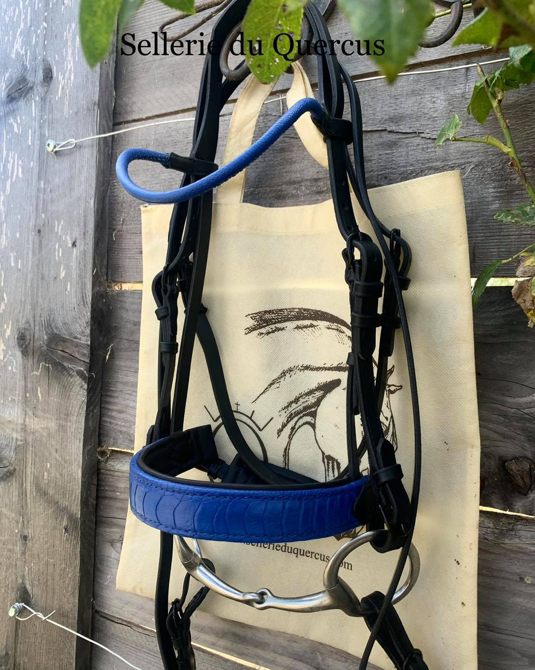 BRIDON EN CUIR D'AUTRUCHE