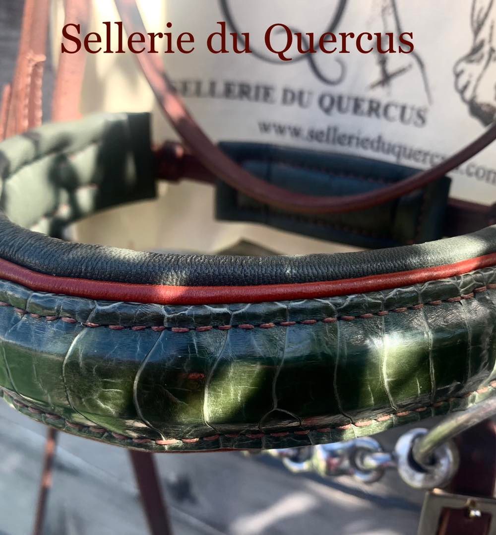BRIDON EN CUIR D'AUTRUCHE