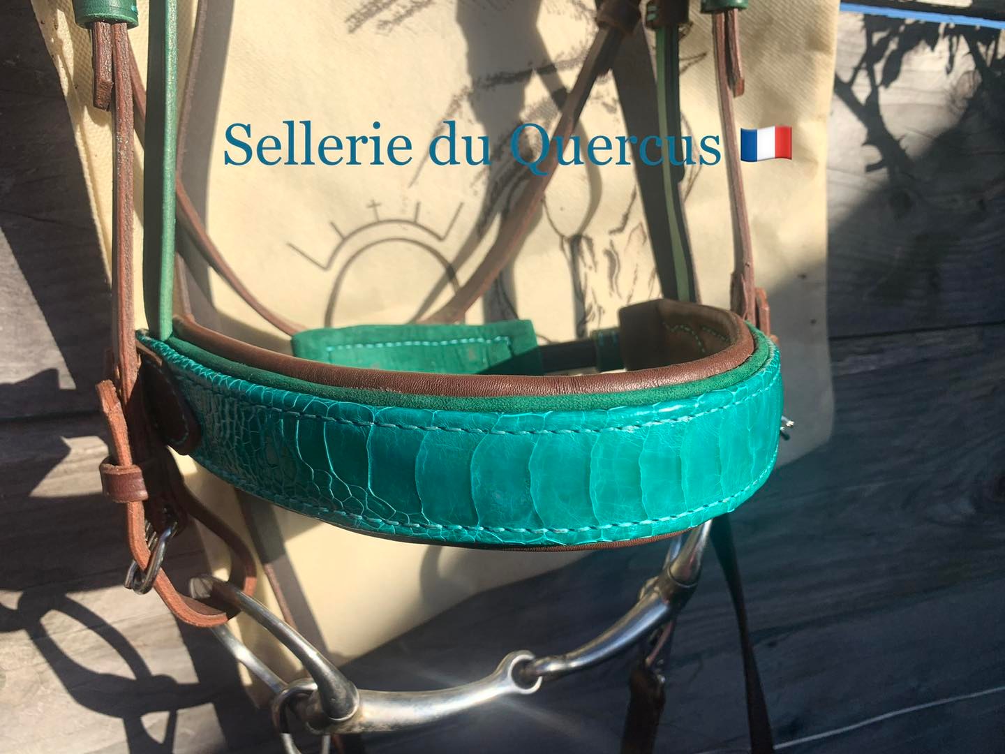 BRIDON EN CUIR D'AUTRUCHE