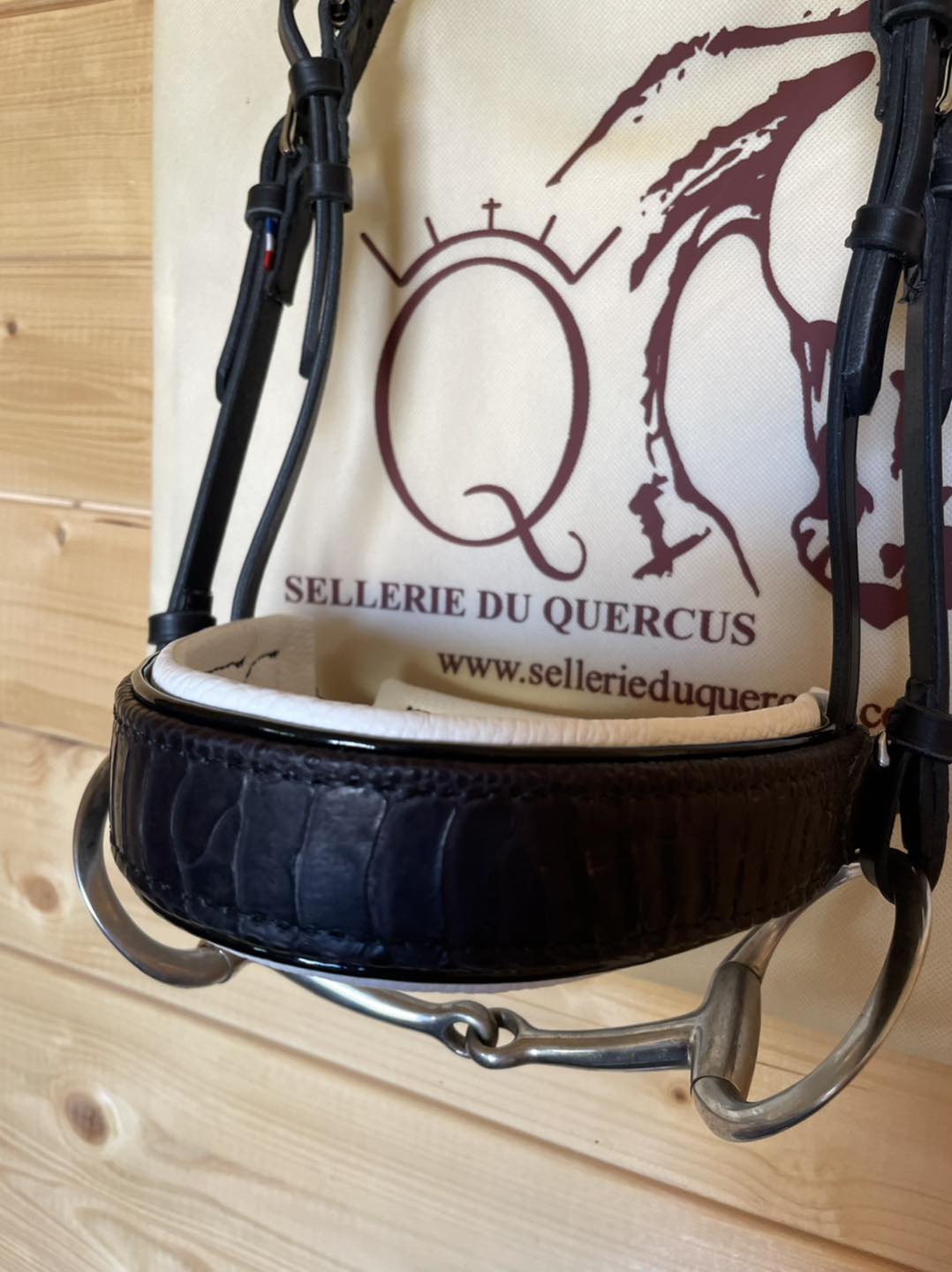 BRIDON EN CUIR D'AUTRUCHE