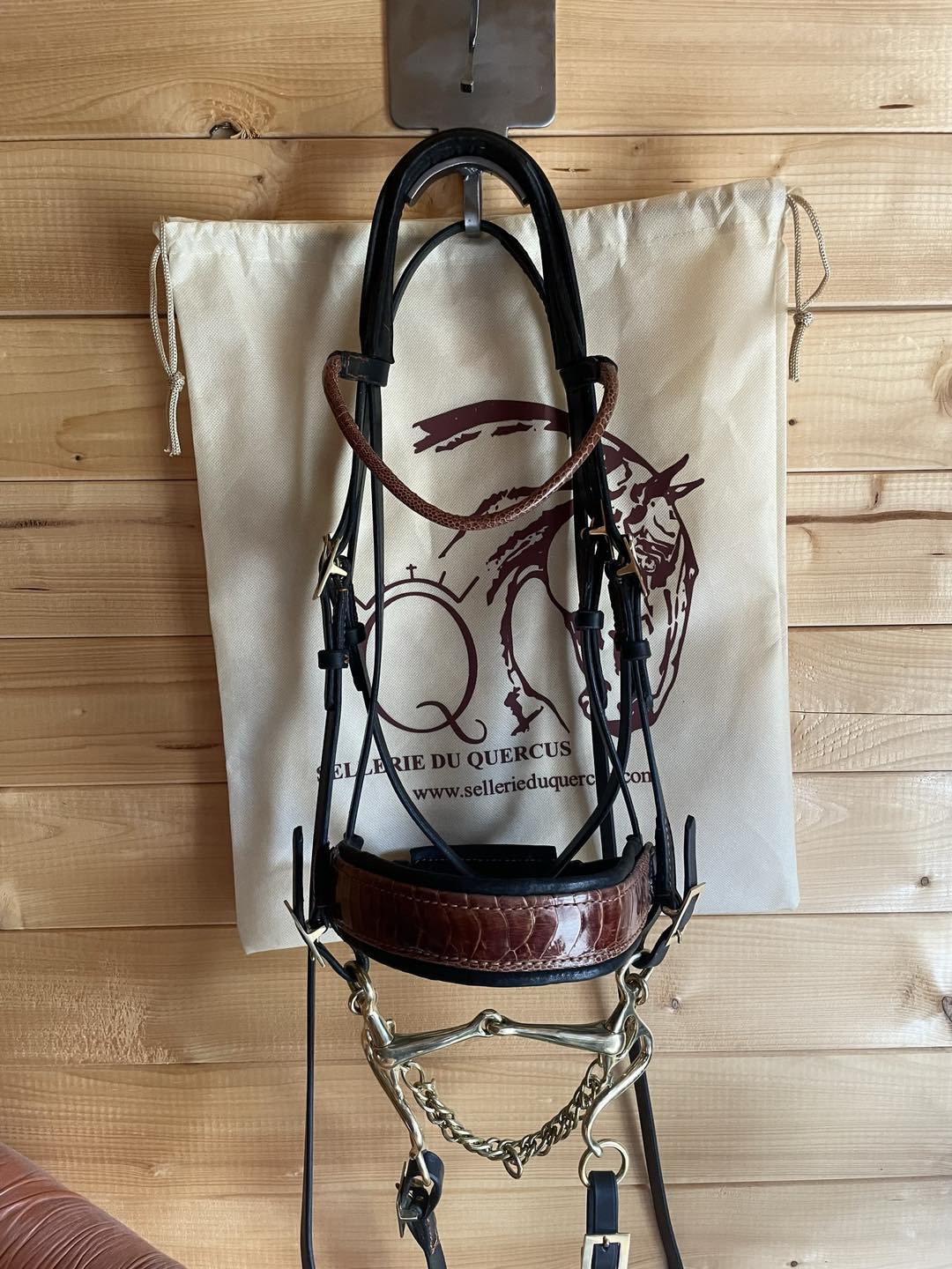 BRIDON EN CUIR D'AUTRUCHE